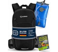 SASMO® Sac à dos de vélo, 20 l, avec poche d'hydratation, compartiment thermique et filet pour casque, sac à dos de VTT et de ski, ultra léger, 550 g, imperméable, protection contre la pluie, sac à