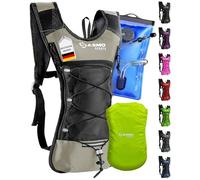 SASMO® Sac à dos d'hydratation, avec compartiment thermique, ultra léger, 300 g, avec poche à eau, 2 l, sans BPA, avec réflecteurs, pour la course, le vélo et le jogging