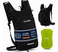 SASMO Sac à Dos Vélo VTT 8L Hydrofuge - Sac Léger Ski Randonnée avec Compartiment Isotherme, Filet Casque Et Housse Pluie