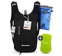 SASMO® Sac à dos de vélo 10 l + 3 l avec poche à eau - Compartiment isotherme et filet pour casque | Sac à dos VTT 10 l & sac à dos de ski | Sac à dos de vélo étanche - Protection contre la pluie |