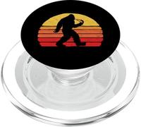 Sasquatch and Pizza! Funny Eating Bigfoot & 80s Sun Graphic PopSockets PopGrip pour MagSafe