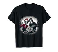 Sasquatch Big foot Rock On UFO Alien Funny Design T-Shirt