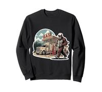 Sasquatch Camion Driver Big-Foot Truckie Vintage Gas Sweatshirt