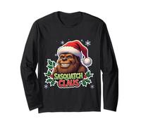 Sasquatch Claus Jeu de Mots Amusant Père Noël Big Foot Big Foot Manche Longue