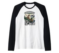 Sasquatch Co-Pilot Bigfoot Wilderness Adventure Design Manche Raglan
