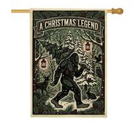 Sasquatch Drapeau de maison Motif légende de Noël 71 x 101 cm