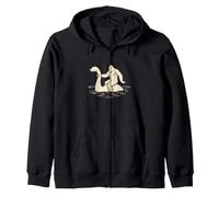 Sasquatch Riding The Loch Ness Monster - Humour Bigfoot Sweat à Capuche