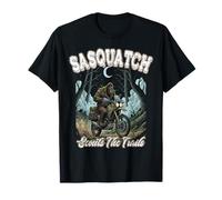 Sasquatch Scouts The Trails Funny Bigfoot Riding Moto T-Shirt