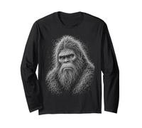 Sasquatch Scribble Art Bigfoot Line Sketch Forest Legend Manche Longue