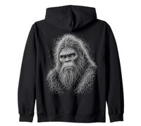 Sasquatch Scribble Art Bigfoot Line Sketch Forest Legend Sweat à Capuche