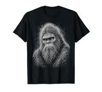 Sasquatch Scribble Art Bigfoot Line Sketch Forest Legend T-Shirt