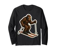 Sasquatch Ski Neige Big Foot Skier Big Foot Ski Montagnes Manche Longue
