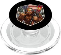 Sasquatch Skiing Big-Foot Shaka Ski Lover Skier Américain USA PopSockets PopGrip pour MagSafe