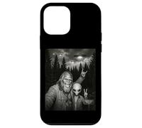 Sasquatch UFO Panneau Humoristique pour Selfie avec Inscription « Big Foot & Alien » Coque pour iPhone 12 Mini