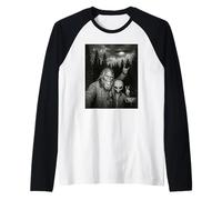 Sasquatch UFO Panneau Humoristique pour Selfie avec Inscription « Big Foot & Alien » Manche Raglan