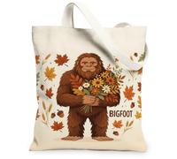 Sasquatch Wildflowers Sac fourre-tout en toile avec citation d'automne 33 x