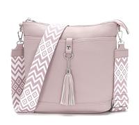 Sasrymnl Grand Sac a Main Femme Rose clair Sac Bandouliere Femme Tendance Cuir végétarien Bretelles réglables