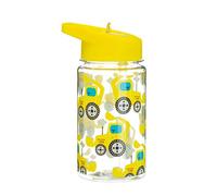 Sass & Belle Dirnk Up Bouteille d'eau pour pelleteuse - Bouteille jaune de 400 ml avec paille, design amusant de camion de construction, sans BPA et passe au lave-vaisselle