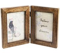 Sass & Belle Cadre Photo Double en Bois Marron foncé
