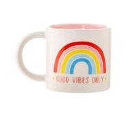 Sass & Belle Chasing Rainbows Tasse à Café en Porcelaine Imprimée Arc-en-ciel, 1 Unité (Lot de 1), 299g, Passe au Micro-ondes et Lave-vaisselle