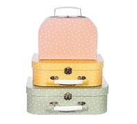 Sass & Belle Earth Tones Lot de 3 valises à Pois Multicolore
