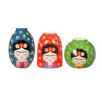 Sass & Belle Frida Lot de 3 vases floraux Motif Frida