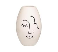 Sass & Belle Grand vase Motif visage abstrait Blanc