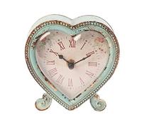 Sass & Belle Horloge en Forme de Cœur, Duck Egg/Pink, 12 x 12 x 2.5 cm