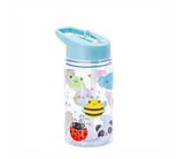 Sass & Belle Kawaii Bouteille d'eau pour enfants - 400 ml sans BPA - Bouteille réutilisable avec couvercle à paille à rabat - Imprimé animal amusant pour filles et garçons - Anti-fuite, légère, passe