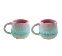 Sass & Belle Lot de 2 tasses à expresso ombrées pastel rose et vert