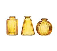 Sass & Belle Lot de 3 vases à bourgeons en verre jaune, (GLEE063)