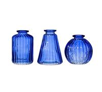 Sass & Belle Lot de 3 vases en verre bleu cobalt GLEE066
