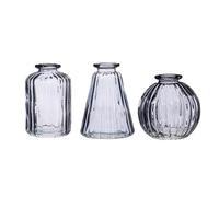 Sass & Belle Lot de 3 vases en verre gris, (GLEE064)