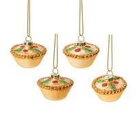 Sass & Belle Lot de 4 mini boules de Noël en forme de tarte