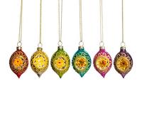 Sass & Belle | Lot de 6 Boules de Noël métalliques Brillantes à Face Ouverte.