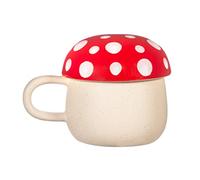 Sass & Belle Mug champignon rouge avec couvercle – Céramique 32 oz