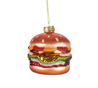 Sass & Belle Ornement suspendu en verre de 8 cm, forme de burger, décoration de Noël, américain, nourriture, Noël