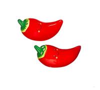 Sass & Belle Salière et poivrière en forme de piment - Accessoires de cuisine décoratifs pour table à manger - Décoration d'intérieur - Cadeaux uniques et décorations de table