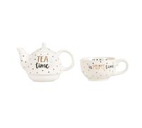 Sass & Belle Service Tasse & Thé 1 Personne Pot À Thé Blanc Céramique