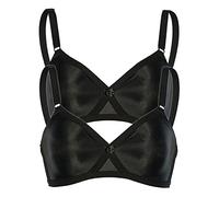 Sassa - Lot de 2 Soutiens-gorge sans Armature avec Bande Croisée - Femme - 11080 Noir FR 90 D