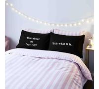 Sassy B Lot de 2 taies d'oreiller avec Fermeture à enveloppe Noir 50 x 75 cm