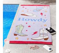 Sassy B Turner Bianca PLC Howdy Cowgirl Serviette de Plage en Coton Lilas 76 x 160 cm