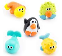 Sassy Bathtime Pals Jouets gicler et flotter 9 mois Ensemble de 5 personnages marins