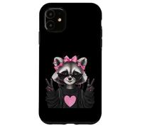 Sassy Cute Raccoon Animal Lover Design avec Lunettes Coque pour iPhone 11