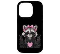 Sassy Cute Raccoon Animal Lover Design avec Lunettes Coque pour iPhone 14 Pro