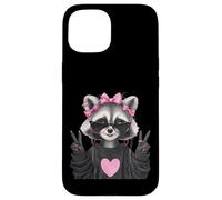 Sassy Cute Raccoon Animal Lover Design avec Lunettes Coque pour iPhone 15