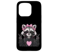 Sassy Cute Raccoon Animal Lover Design avec Lunettes Coque pour iPhone 15 Pro