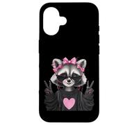 Sassy Cute Raccoon Animal Lover Design avec Lunettes Coque pour iPhone 16
