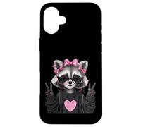 Sassy Cute Raccoon Animal Lover Design avec Lunettes Coque pour iPhone 16 Plus