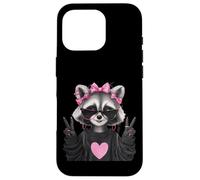 Sassy Cute Raccoon Animal Lover Design avec Lunettes Coque pour iPhone 16 Pro